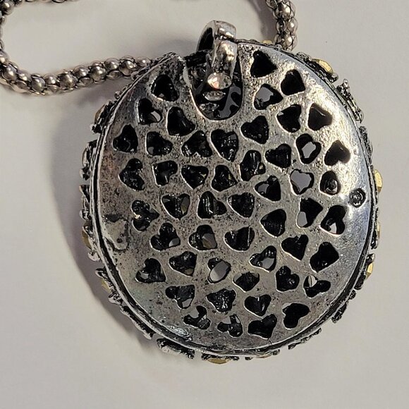 Crystal Glitter Pendant Necklace, Long Silver Tone Necklace - Picture 10 of 13